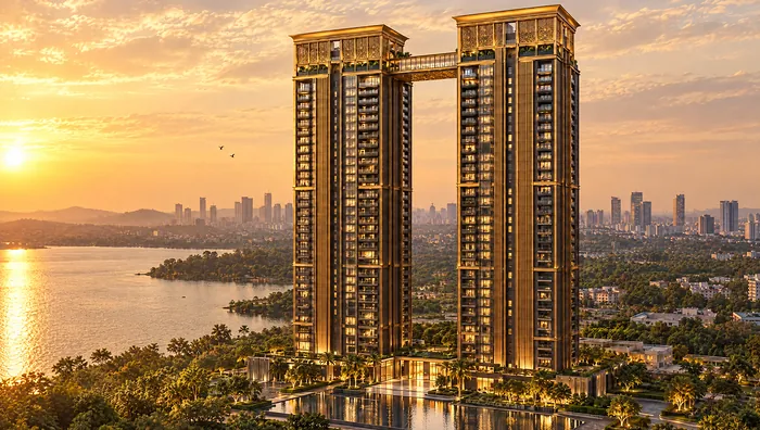 The two towers at sunset